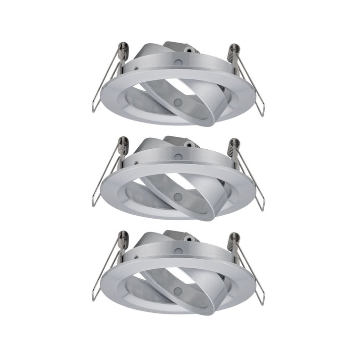 Set 3 inele montaj LED Paulmann 92490, aluminiu, 3x10W, superplat