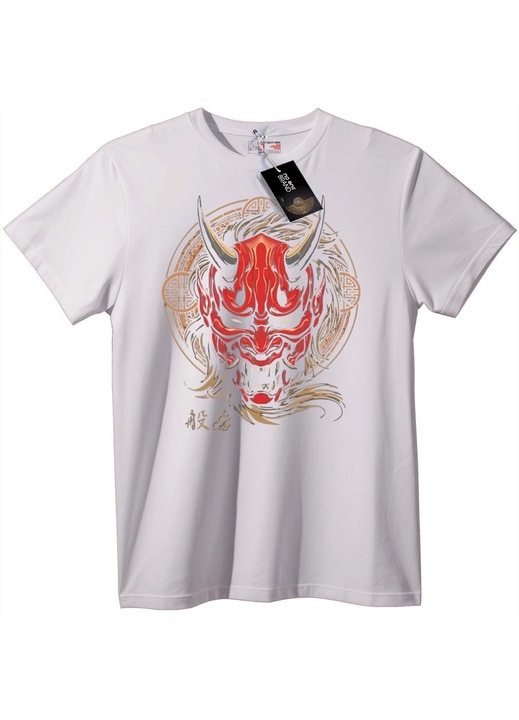 Tricou Oni Demon Mask, Alb, L