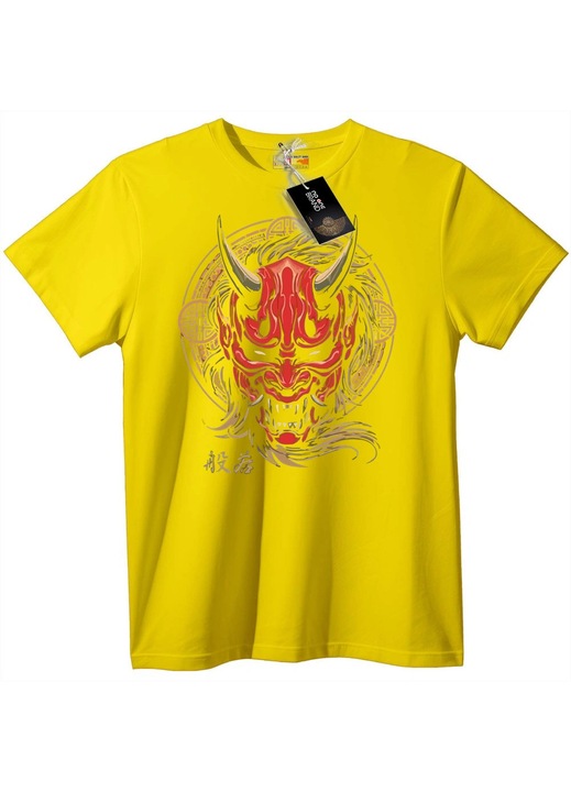 Tricou Oni Demon Mask, Galben, XXS