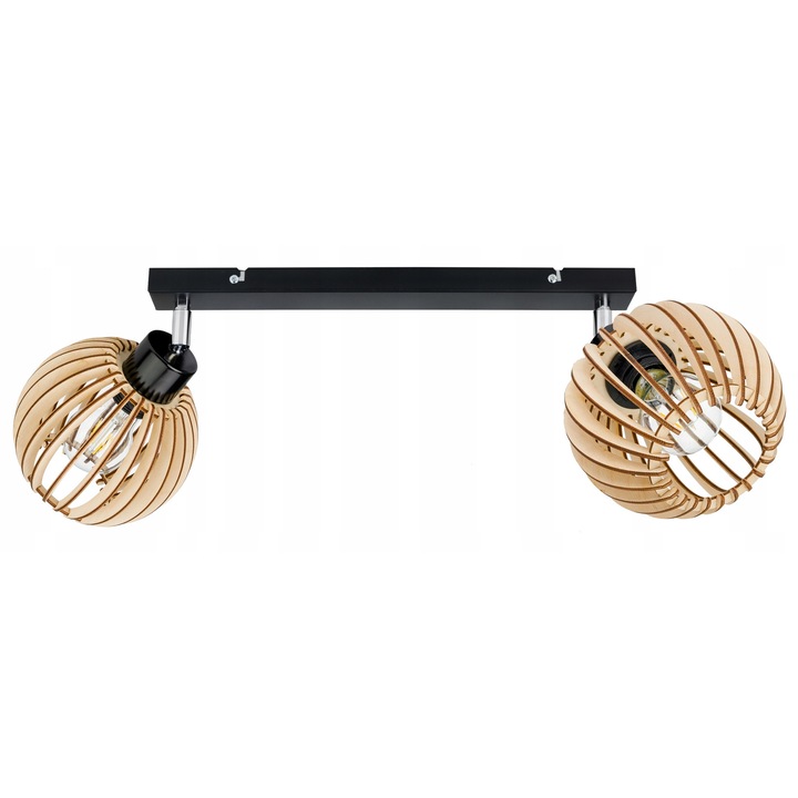 Lustra LED-ONE, model retro din lemn, 2 surse de lumina, IP20