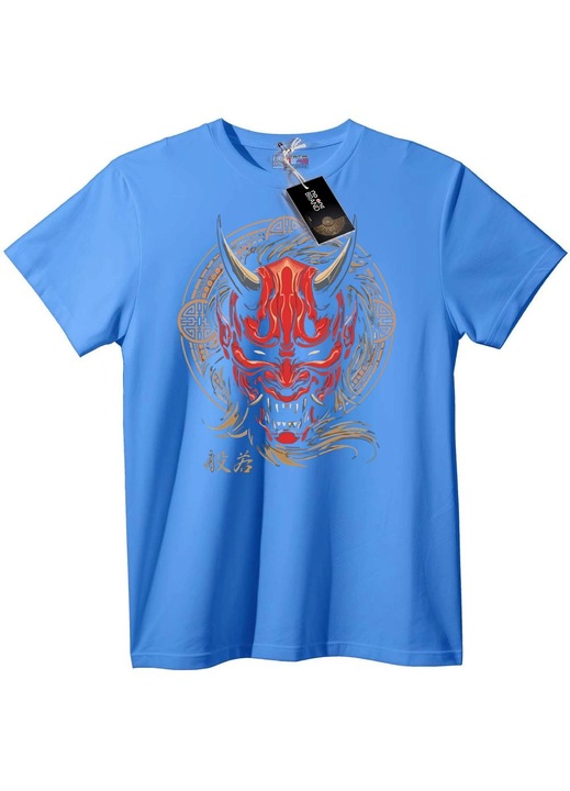 Tricou Oni Demon Mask, Albastru deschis, L