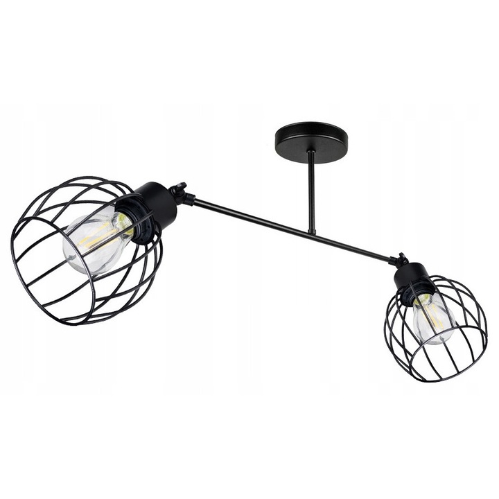 Lustra LED-ONE, model loft, 2x E27, negru, 60x18cm