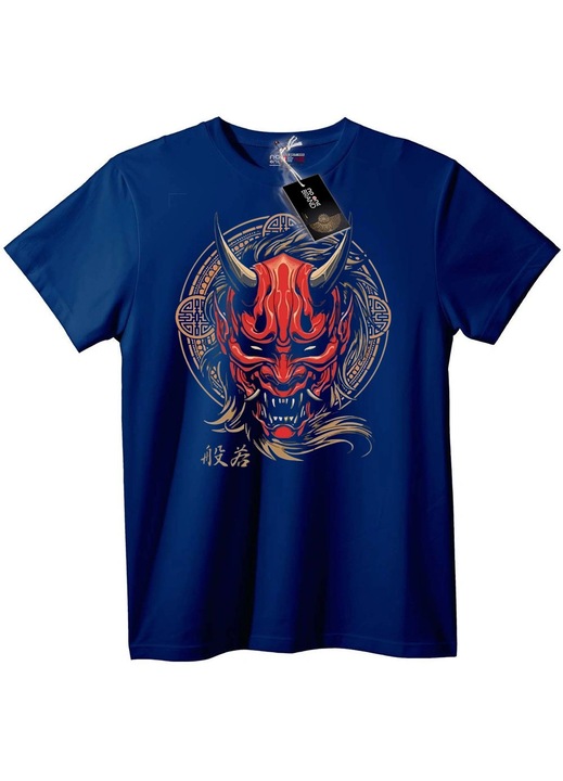 Tricou Oni Demon Mask, Albastru închis, 6XL