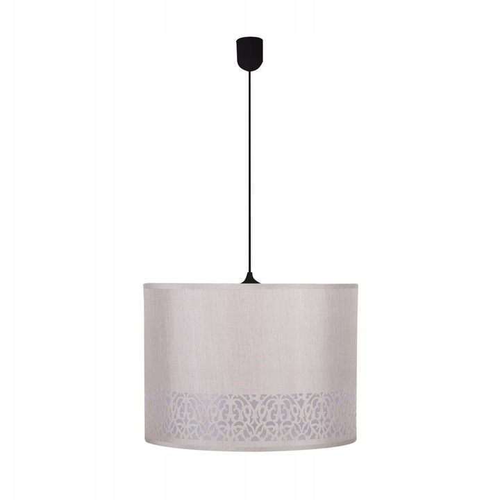 Lustra Candellux Arabesca, neagra, abajur crem, 33x33x24cm, 1x60W E27