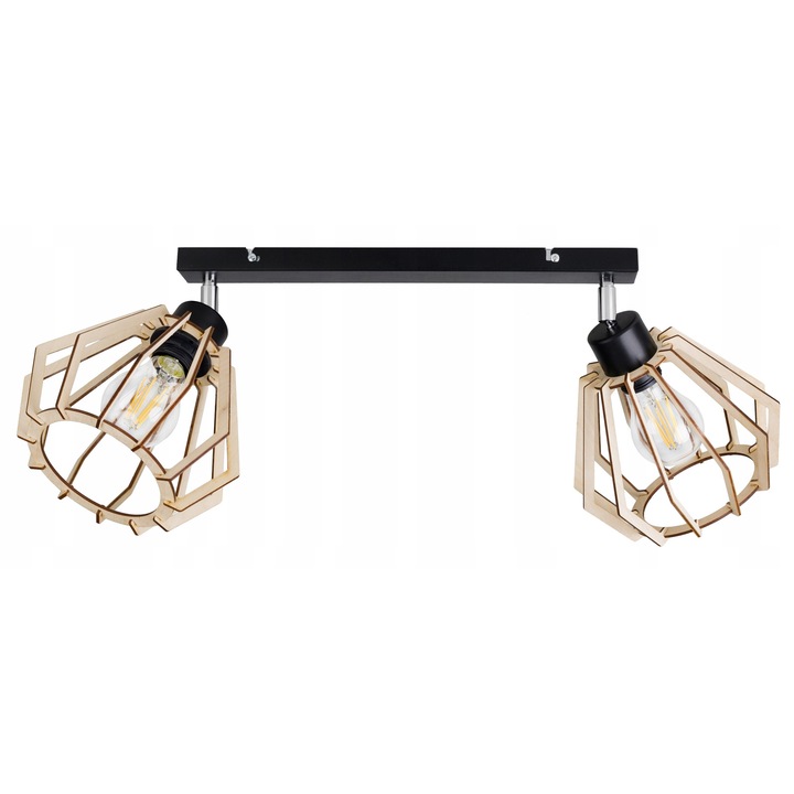 Lustra LED-ONE, model BRYLANT, 2 surse de iluminat, lemn, 40x5cm, O 18cm