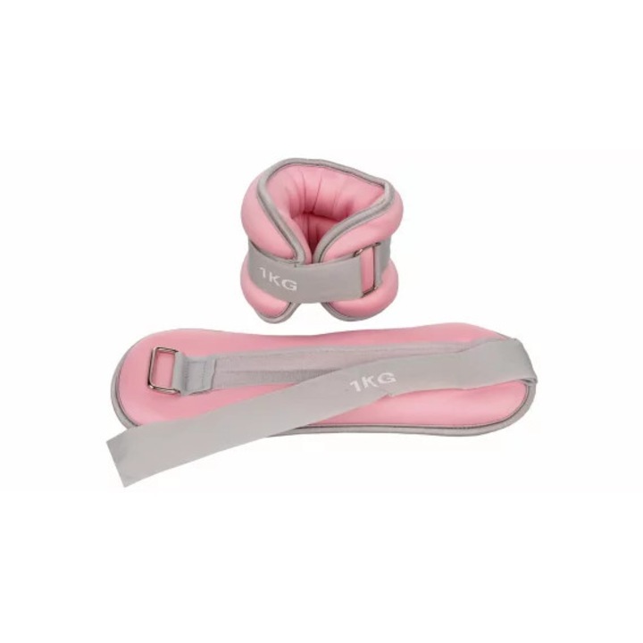 Set greutati pentru incheieturi si glezne Merco WFS 1000, 1 kg, roz