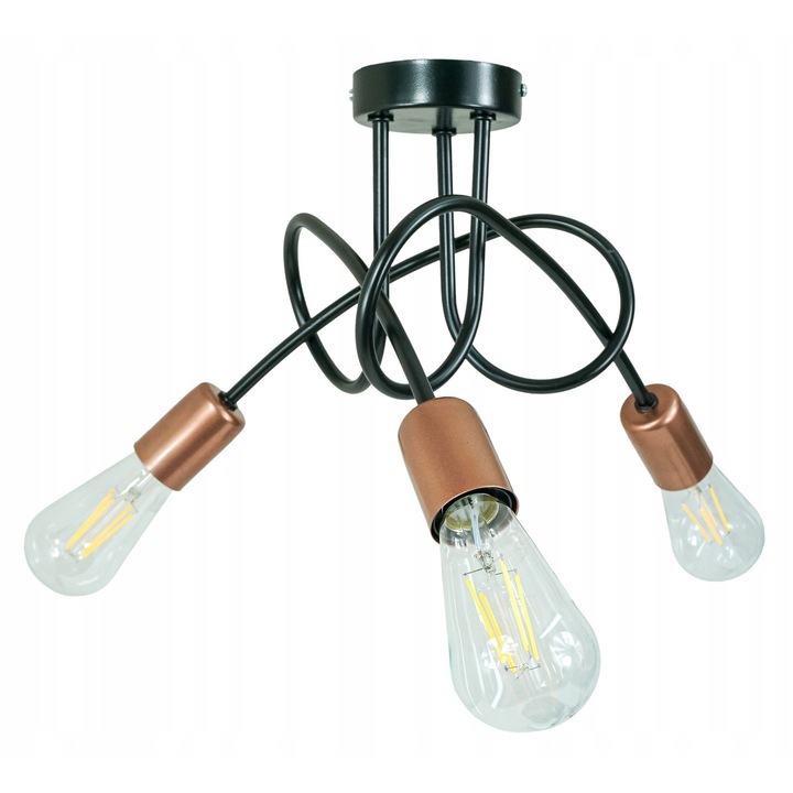 Lustra loft LED-ONE 3xE27, neagra, 30x45cm