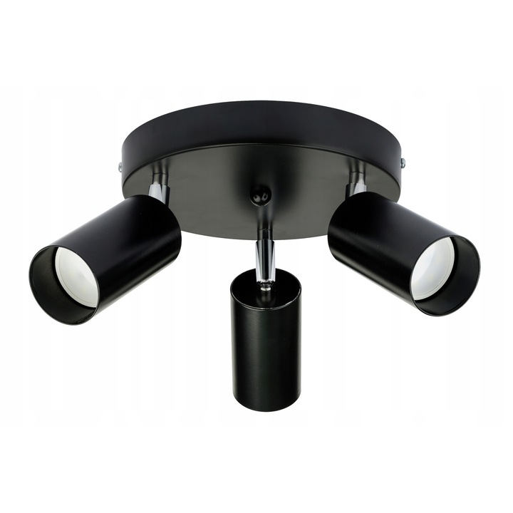 LED-ONE Spot mennyezeti lámpa 3xGU10, alumínium, fekete, mérete 20x2,5cm