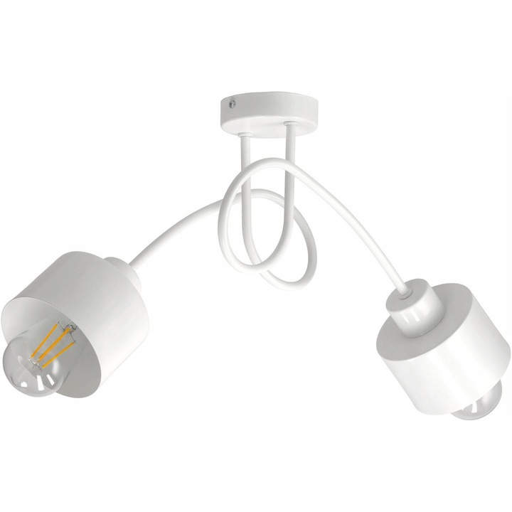 Lampa suspendata Loft, LED-ONE, 2 abajururi, alb, 25x35cm