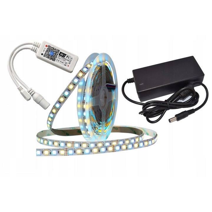 Комплект LED RGBW ленти 5м, 300 диода, бял, WiFi контрол