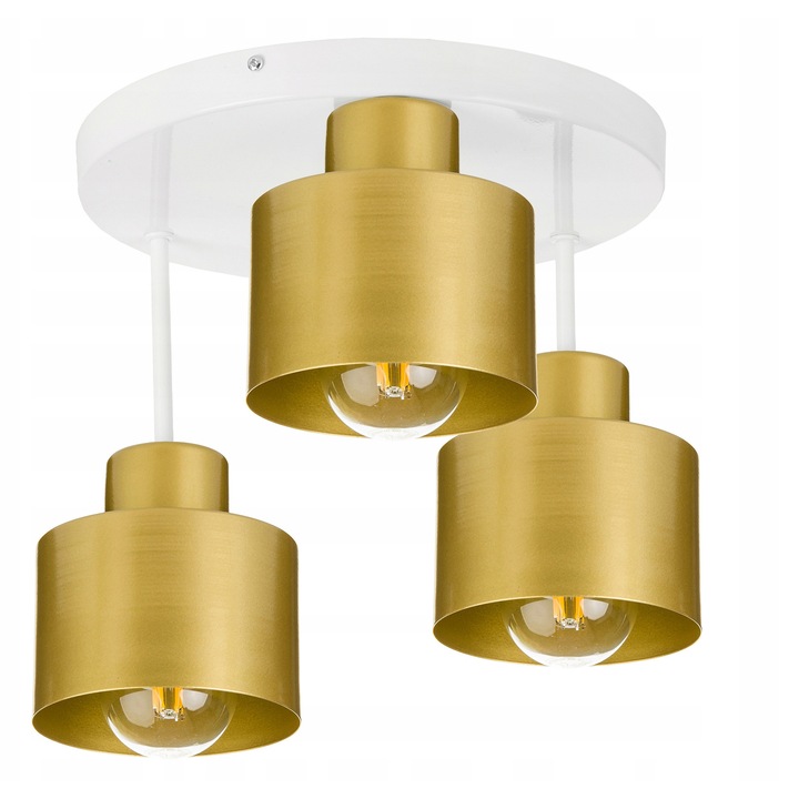 Lustru plafon LED-ONE seria Kubek, 3 surse de iluminat, zlaty, O30cm, 15x10x5cm