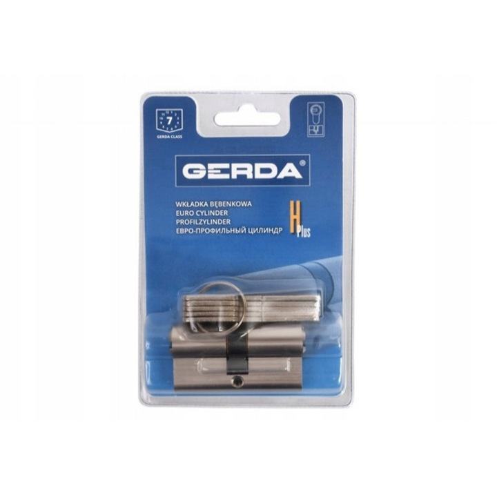Gerda H Plus 30/50 ajtóhenger, 5 kulcs, szatén nikkel
