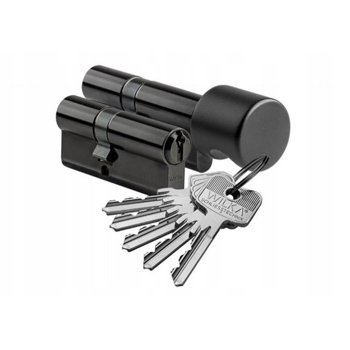Cilindri usa Wilka set 2 buc, 30x45mm, negru, rezistenta la atac C, 5 chei