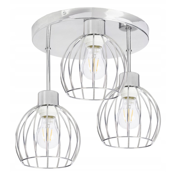 Lustru LED-ONE Druti, 1 sursa de lumina E27, crom, 40x30cm