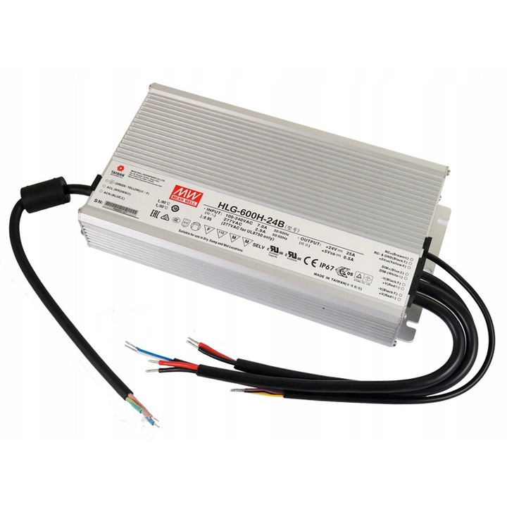 Захранващ блок херметичен 24V 600W 25A IP67 HLG-600H-24 Led-one