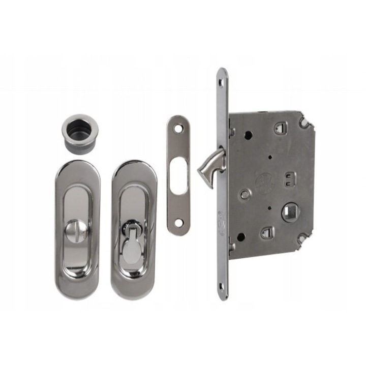 Zavor pentru usi glisante, crom, fara chei