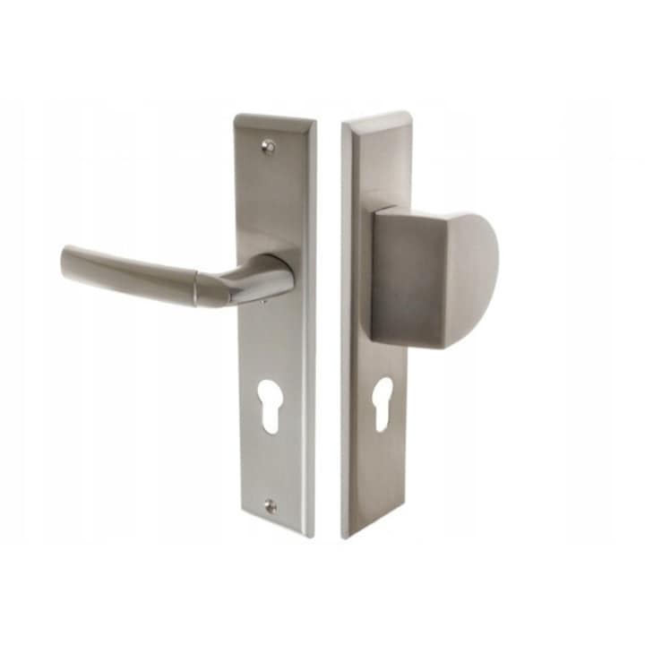 Maner usa Schaffner SPECIAL 90, satina, set 2 bucati, tip exterior, cu szyld kwadratowy