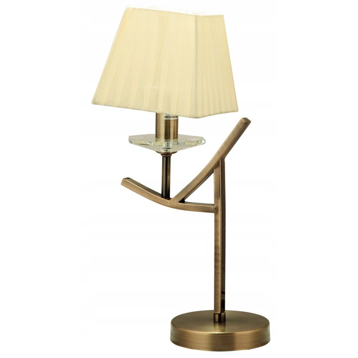 Lampa de birou Candellux VALENCIA 40W E14, patinata, abajur din organza, 45x28cm