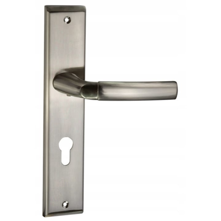 Maner usa exterior Schaffner, satina, set 2 bucati, 90mm, kwadrat, nikiel satina