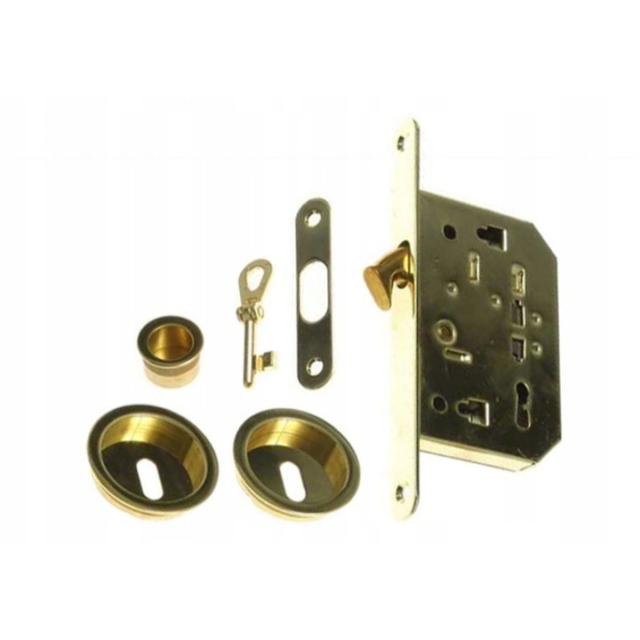 Zavor pentru usi glisante cu accesorii, 1 cheie, set