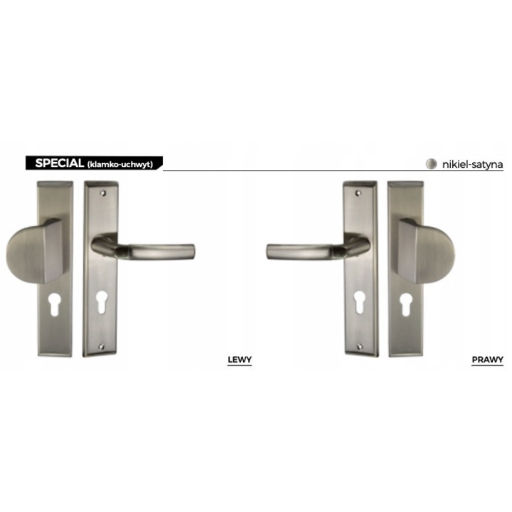 Maner usa Schaffner, Klamka-uchwyt SPECIAL 92, satina, set 2 bucati
