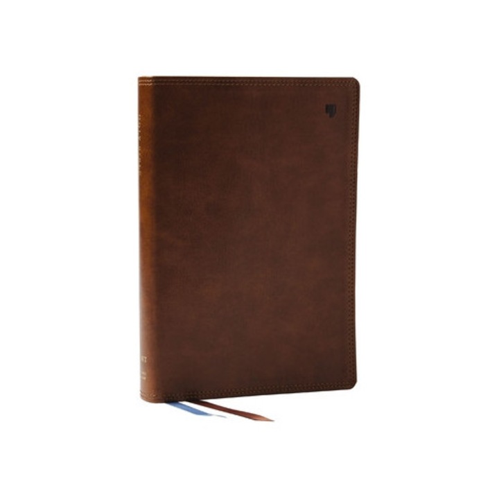 Net Bible, Large Print Thinline With Cross References, Brown Leathersoft, Comfort Print -