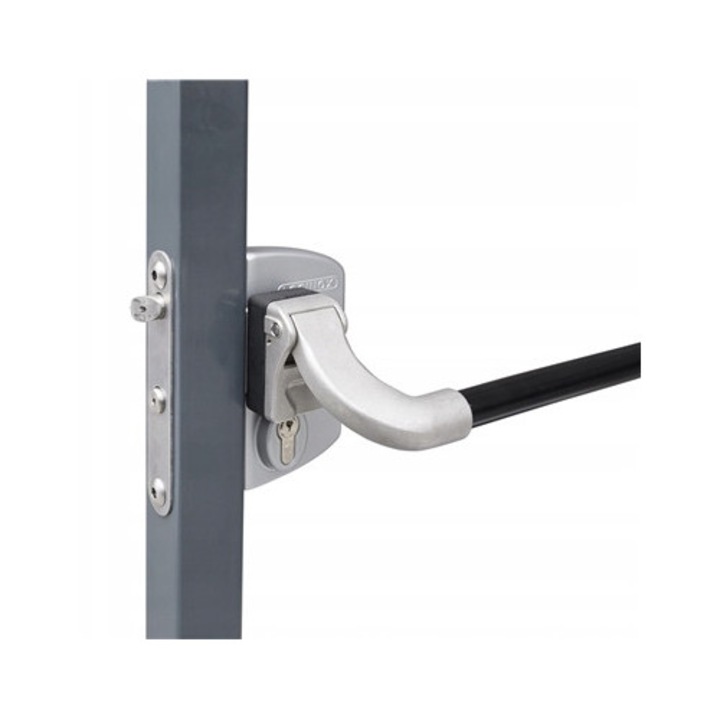Maner antipanica Locinox, model PUSHBAR-L, aluminiu anodizat, negru, 1150mm/1400mm, pentru zamki LA, LF