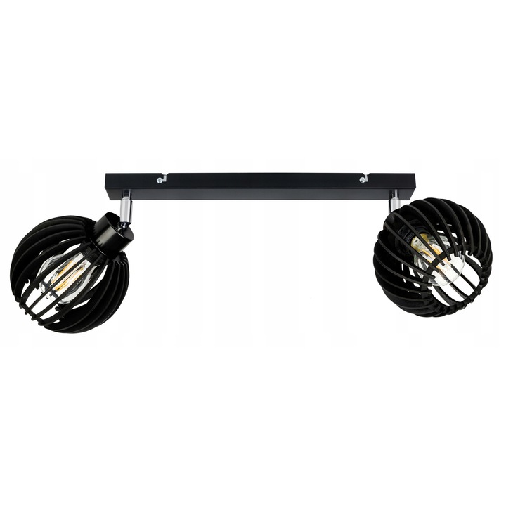 LED-ONE полилей от дърво, 2 източника на светлина, черен, 40x5см
