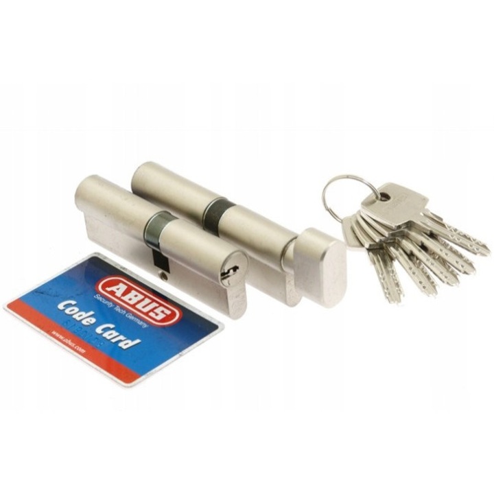 Abus D10+KD10NP hengerzár, 50x40mm, 5 kulcs, nikkel, szett