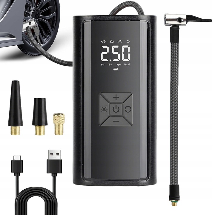 Compresor auto, pompa acumulator, LED, powerbank