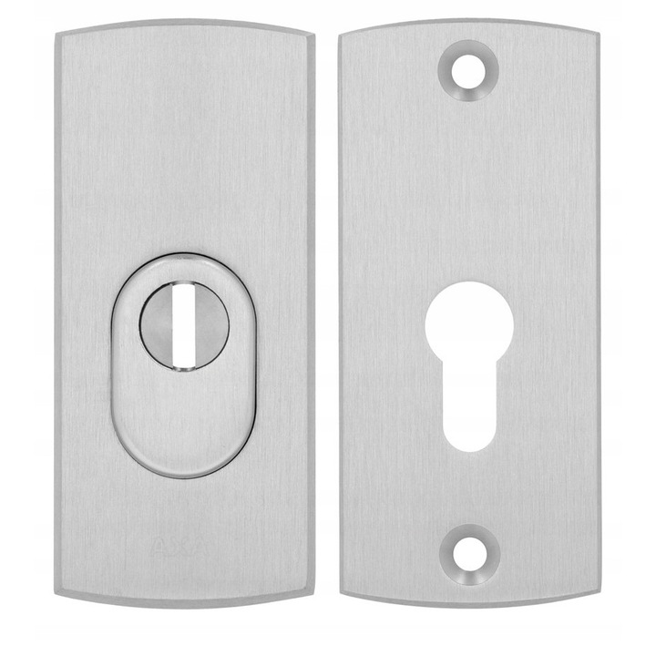 Maner usa AXA, set cu montaj, aluminiu, 117x52mm, finisaj anodizat F6 inox