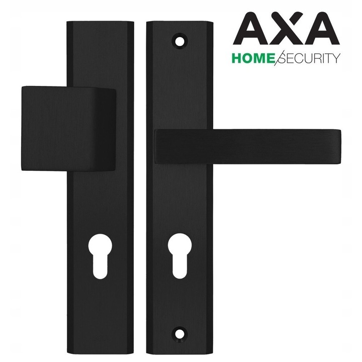 Klamka cu posta 92 AXA HAGA++, aluminiu, antiefractie, negru, 246x50x8mm