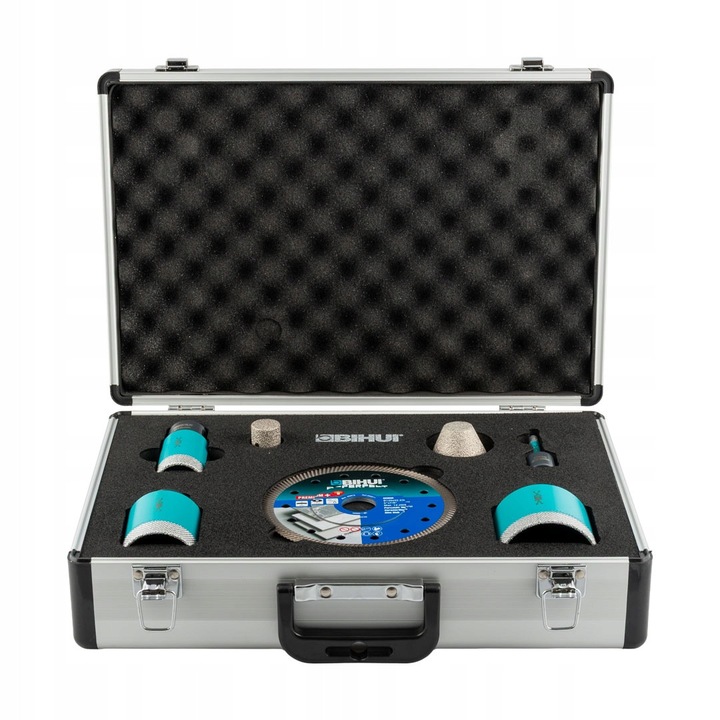 Set de burghie diamantate Bihui, 7 piese, 8x35x50x65mm, M14, cutie aluminiu
