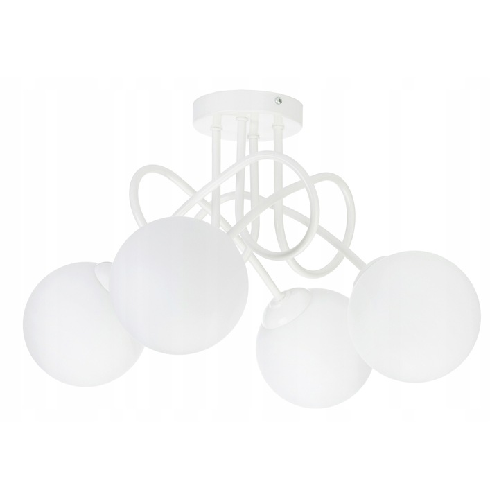 Lampa suspendata LED-ONE, model Loft, 4 surse de lumina, alb mat, 25x35cm