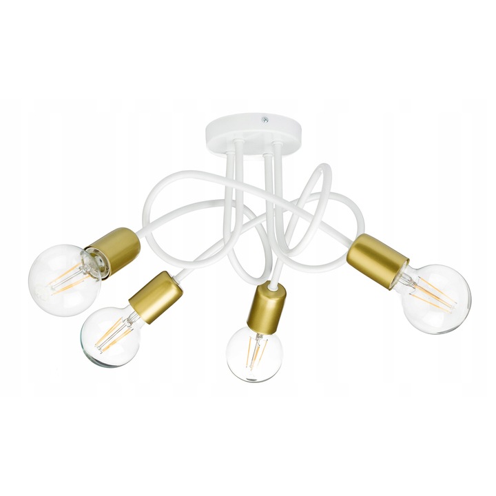 Lustra LED-ONE loft 4x E27 бяло-златиста 35x53cm