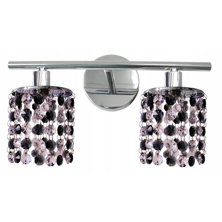 Аплик Candellux ROYAL 92-36257, хром, 2x40W, с черни кристали, 25x31x12см