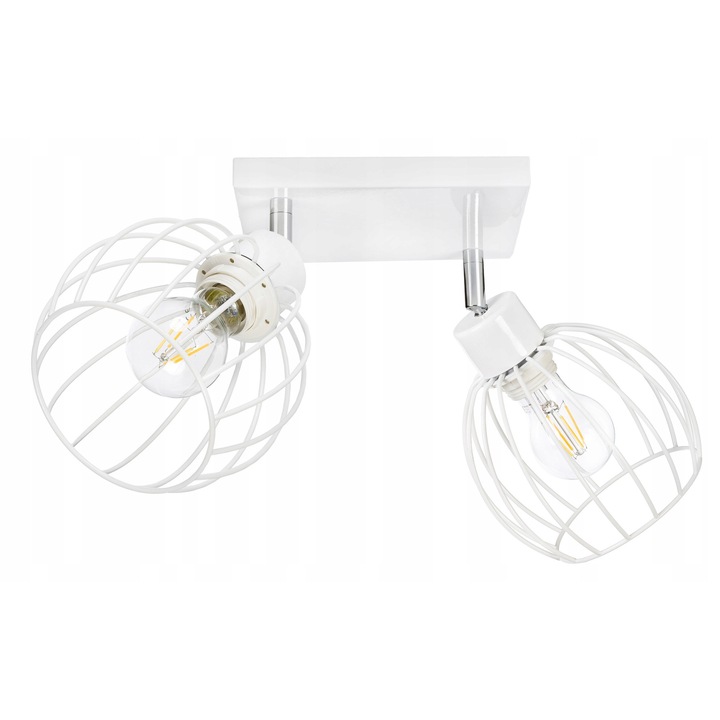 Lustra LED-ONE, model Druti, 2 surse de iluminat, culoare metalica, 20x20cm, inaltime 11cm, glob O 16,5cm