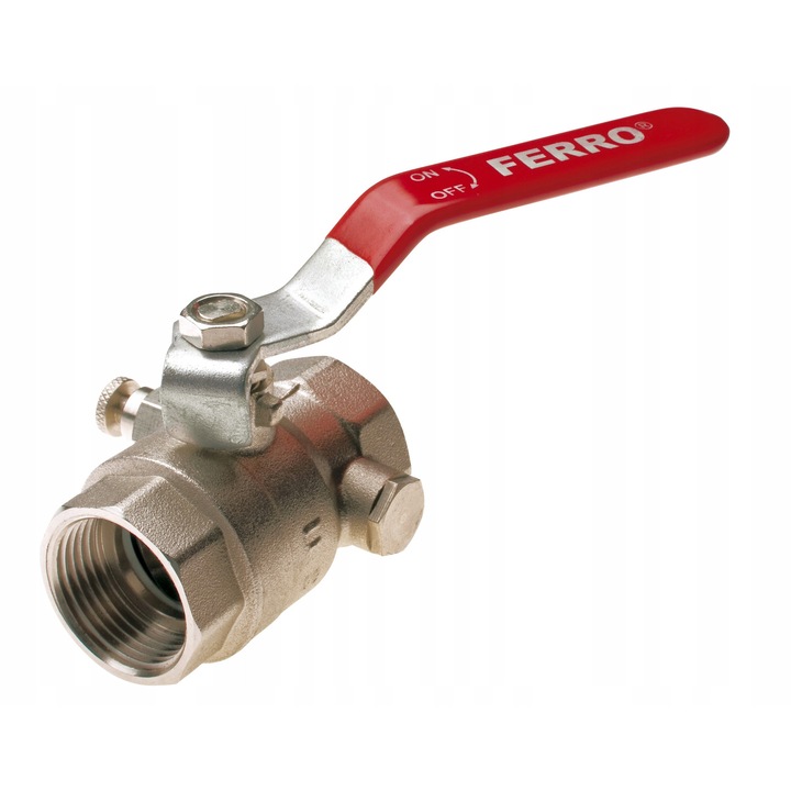 Golyóscsap 2", Ferro, acél fogantyúk, sárgaréz test, 1.6 MPa, 100°C