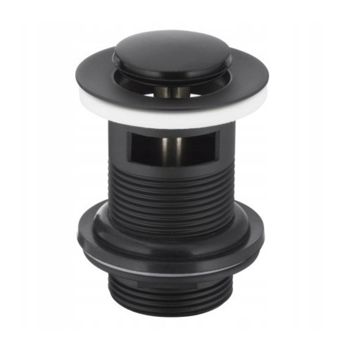 Korek umywalkowy KFA, click-clack, negru mat, 62mm, cu preaplin