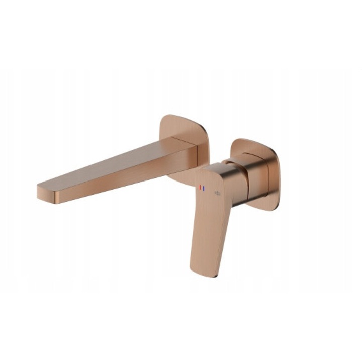 KFA Armatura Malaga szaniter csaptelep, szálcsiszolt rózsaarany, falba süllyesztett, 1 karos, 182mm
