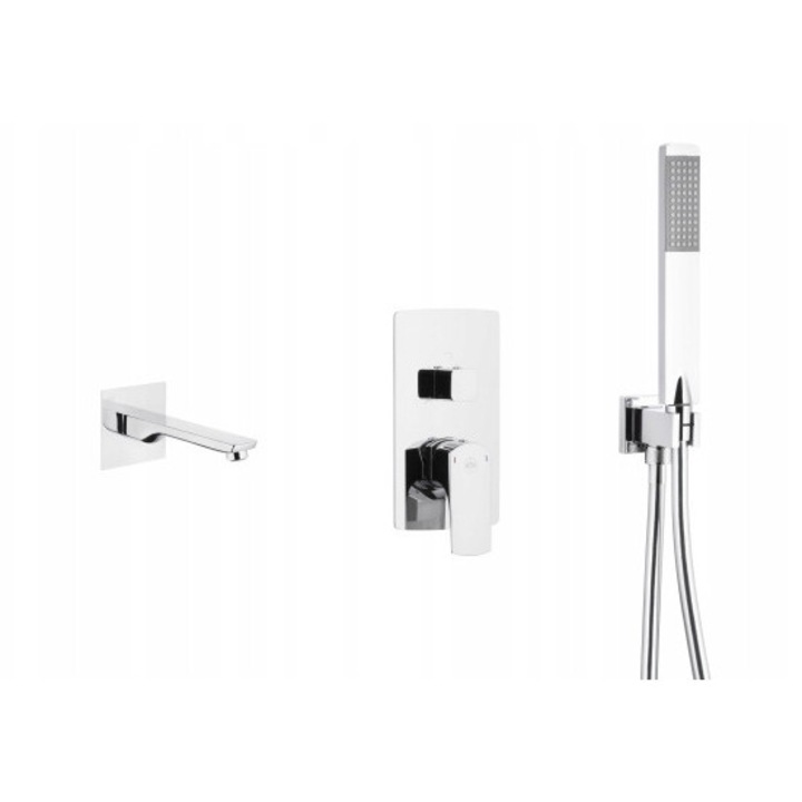 Baterie sanitara KFA Mokait, set complet, crom, montaj pe perete, 4 kg