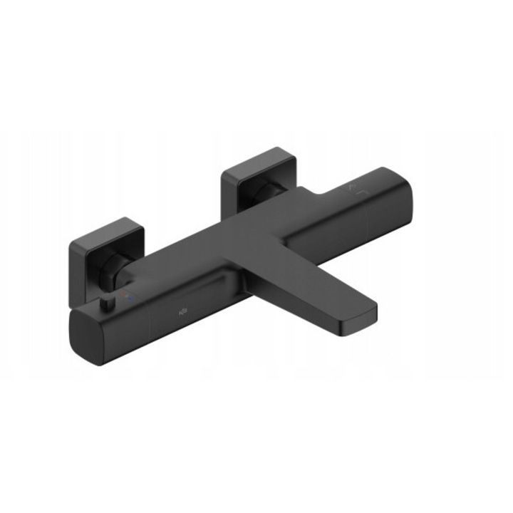 KFA Armatura Malaga termosztatikus csaptelep, 2-lyukú, fekete, 150x15mm