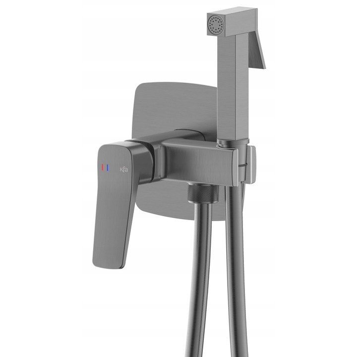 Baterie bidetowa subtire KFA Malaga, gun metal grey PVD, montaj subtire, 1200mm