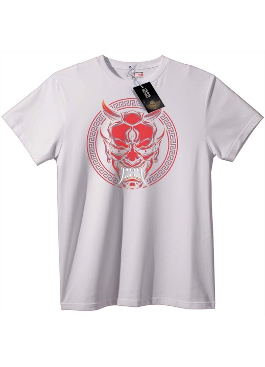Tricou Oni Demon Mask, Alb, L