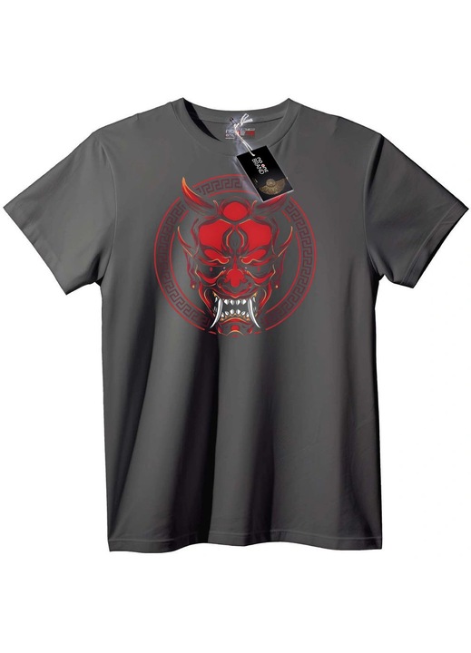 Tricou Oni Demon Mask, Gri, L