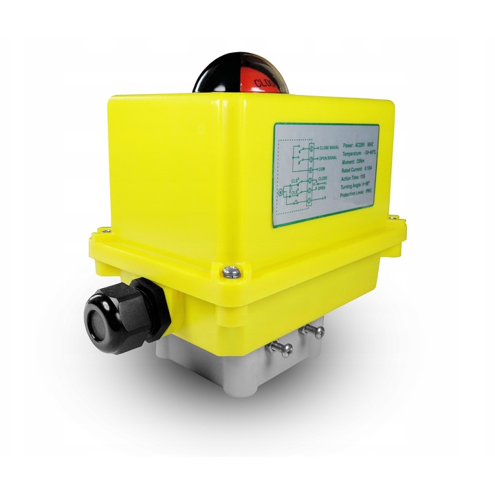 A250 szelepmozgató, HPControl, 25Nm, 230V AC, IP65, sárga