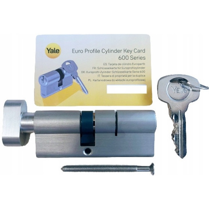 Yale Y600, wkladka bebenkowa 35x45mm, 5 clavi, nichel satinat, set 1 wkladka