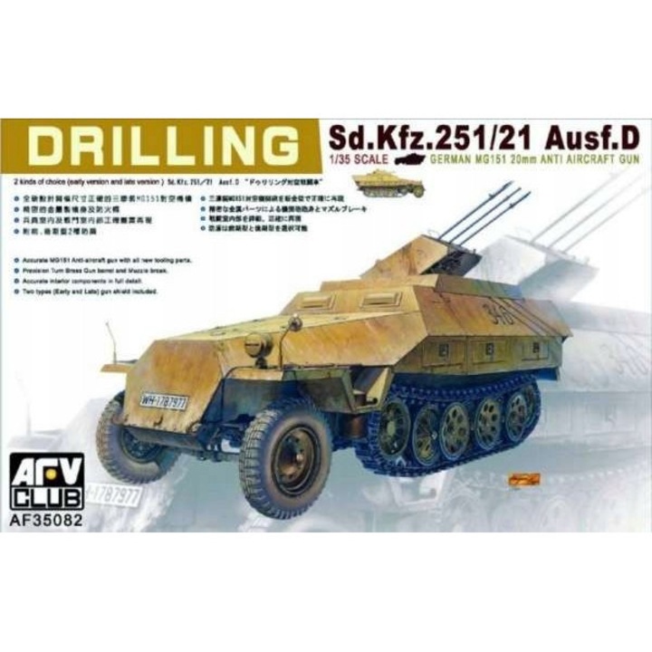 Sd.Kfz.251/21 Ausf.D Drilling műanyag modell, 1:35, 20mm, kiegészítő készlettel