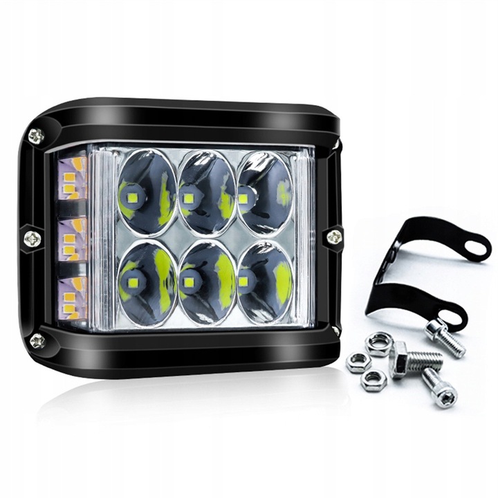 Lampa de lucru LED 4 inch, 60W, alb/bursuc, set 2 bucati, IP67