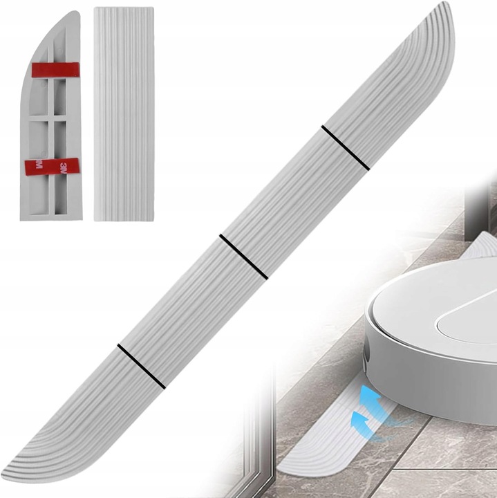 Set 4 liste prog pentru robotul de curatare, silicon, gri, 68,6x5,1x1,6cm